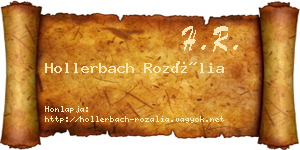 Hollerbach Rozália névjegykártya